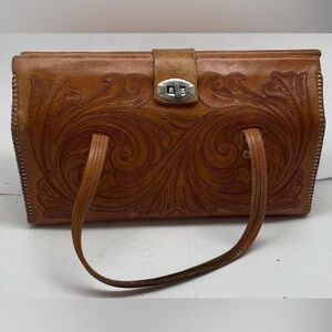Vintage Tooled Leather Western Purse